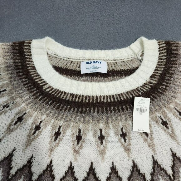 Old Navy Women 2XL Cream Aztec Western Wool Blend Pullover Sweater NWT - Picture 3 of 12